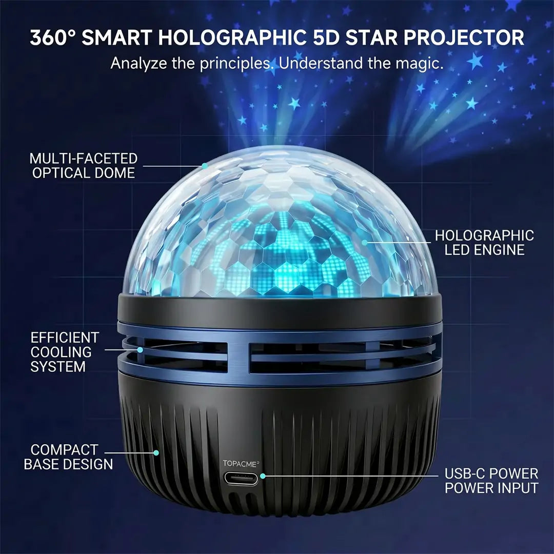 Official Store | 🎁🌹SCNDR® 360° Smart Holographic Starry Sky Projector (HD Smart Dynamic 5D)