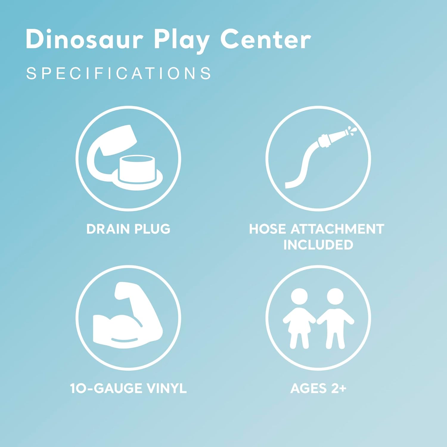 Inflatable Dinosaur Play Center Outdoor Playhouse Inflatable Water Park with Kid Pool Slide, Water Sprayer, Waterfall, and 6 Balls, Multicolor