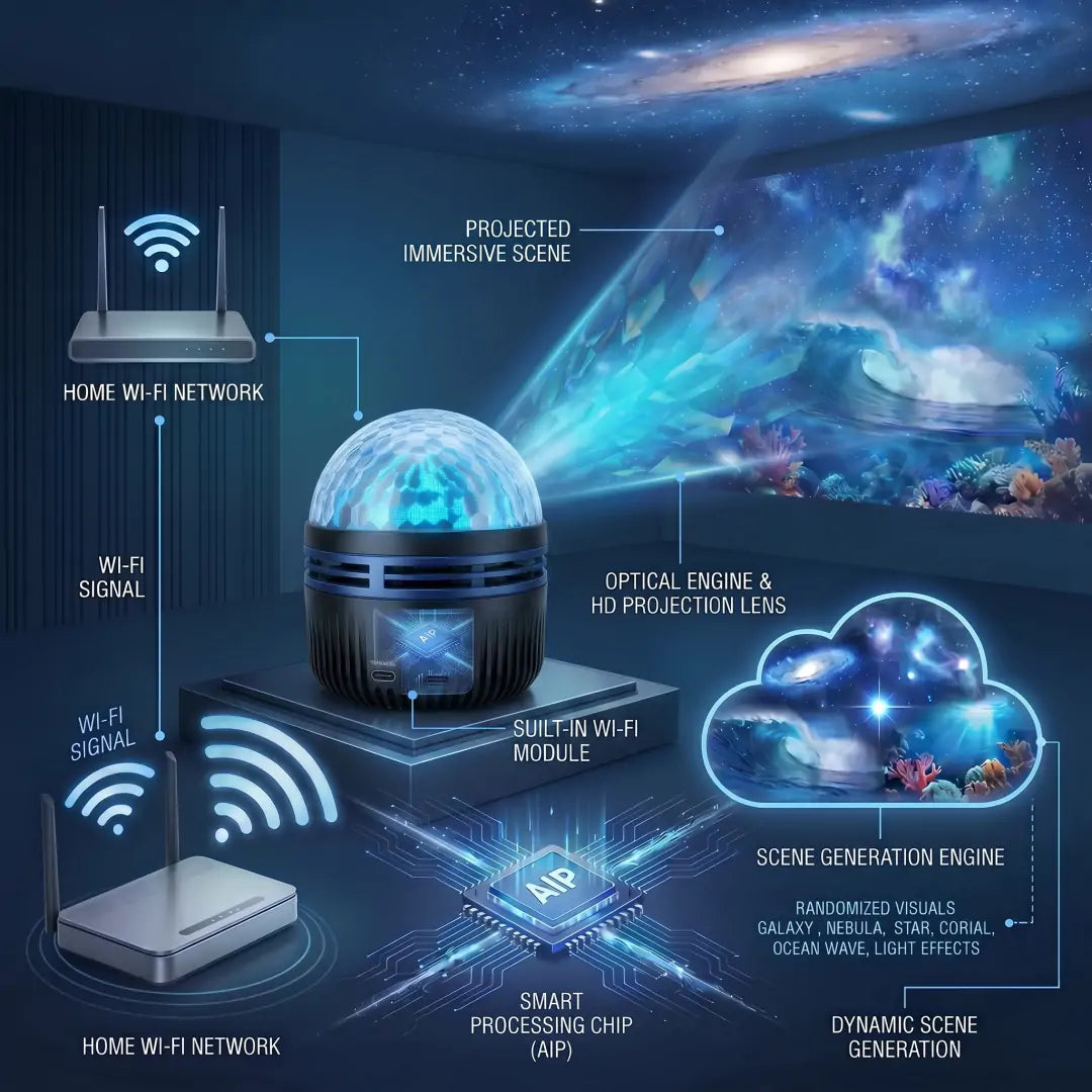 Official Store | 🎁🌹SCNDR® 360° Smart Holographic Starry Sky Projector (HD Smart Dynamic 5D)