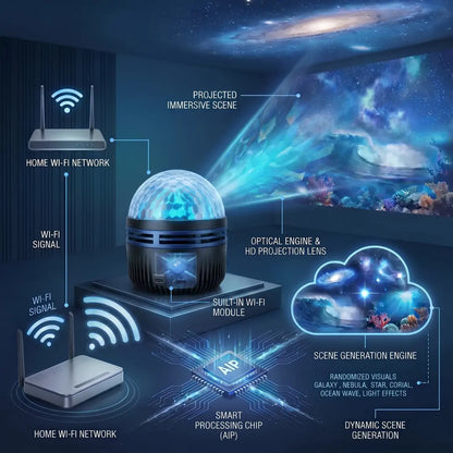 Official Store | 🎁🌹SCNDR® 360° Smart Holographic Starry Sky Projector (HD Smart Dynamic 5D)